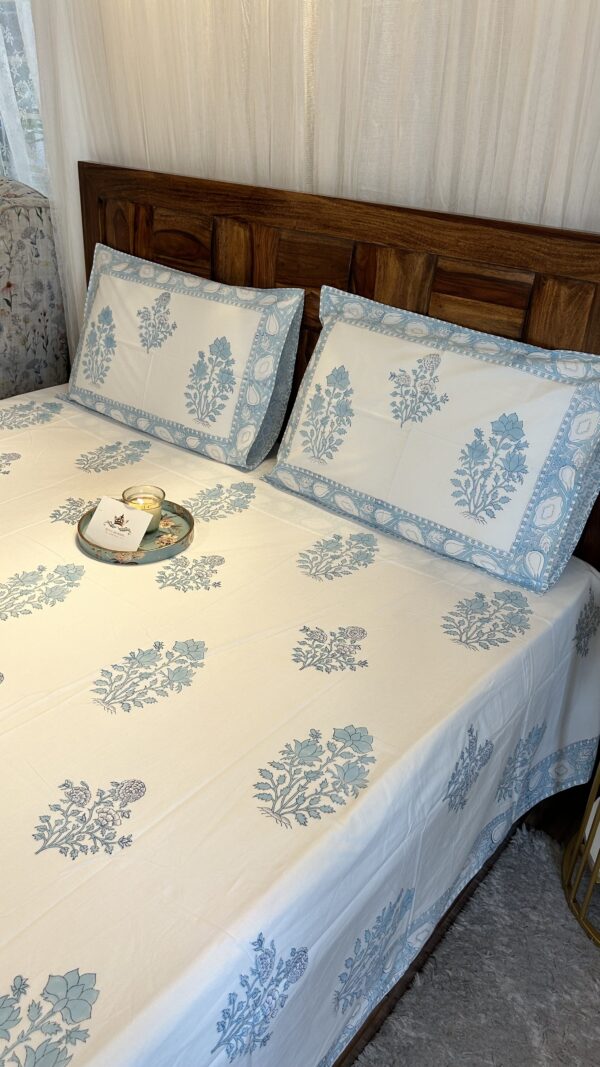 Ethereal Blue lotus - Bedsheet set - Image 4