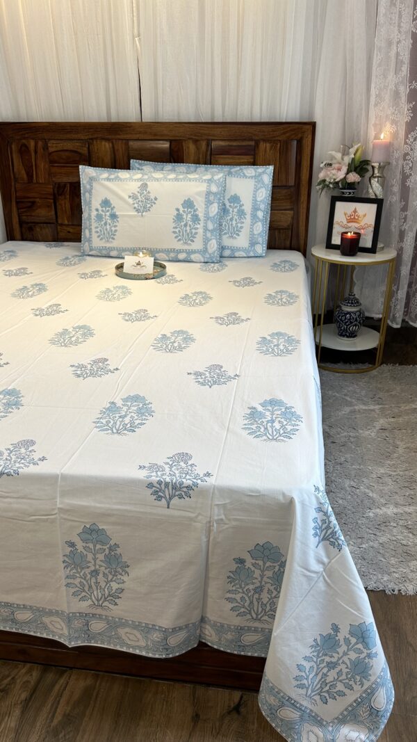 Ethereal Blue lotus - Bedsheet set - Image 5