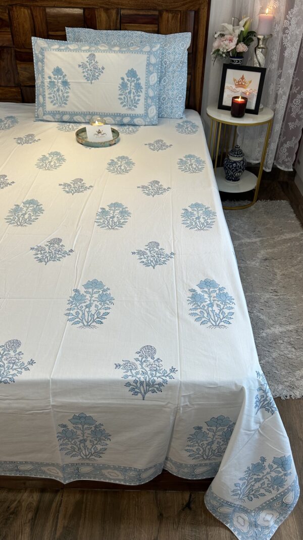 Ethereal Blue lotus - Bedsheet set - Image 2
